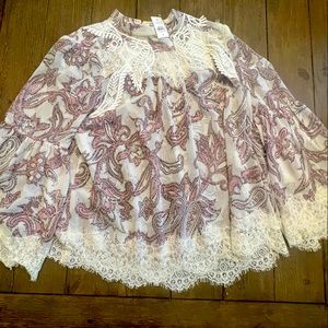 LOFT Paisley Blouse Size M